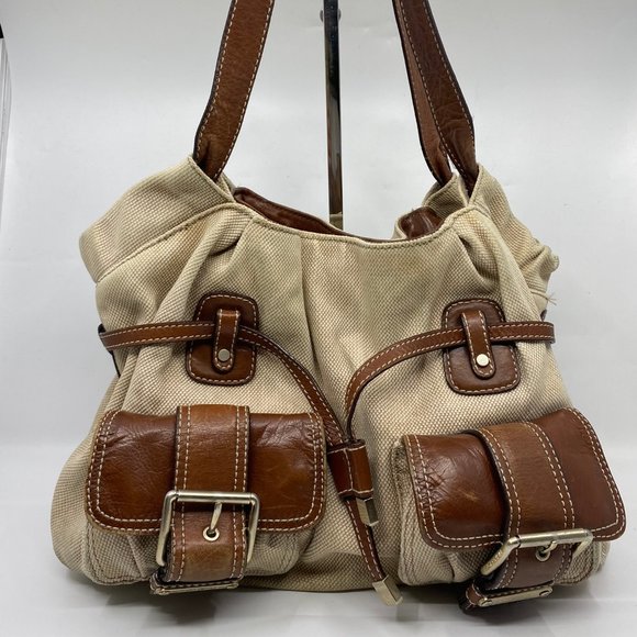 Michael Kors M Tan Brown Interwoven Shoulder Bag - Picture 11 of 11